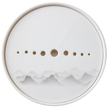 羊脂玉圓形水墨白瓷茶盤干泡臺