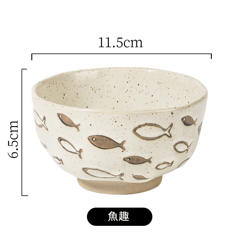 日式粗陶復古碗