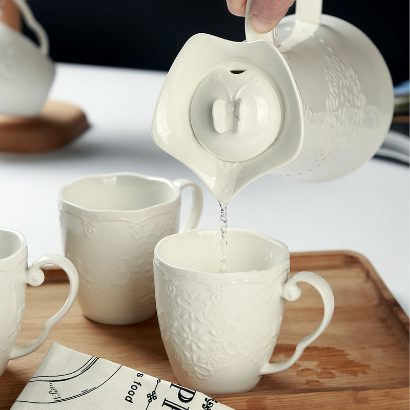 歐式浮雕冷水壺咖啡杯套裝