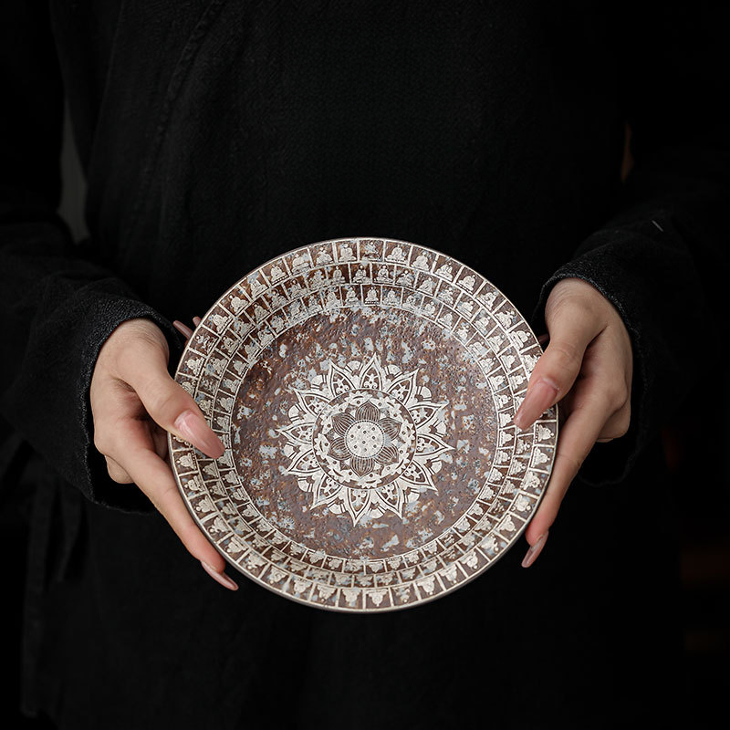 鎏銀萬佛壺承干泡臺家用茶托壺墊