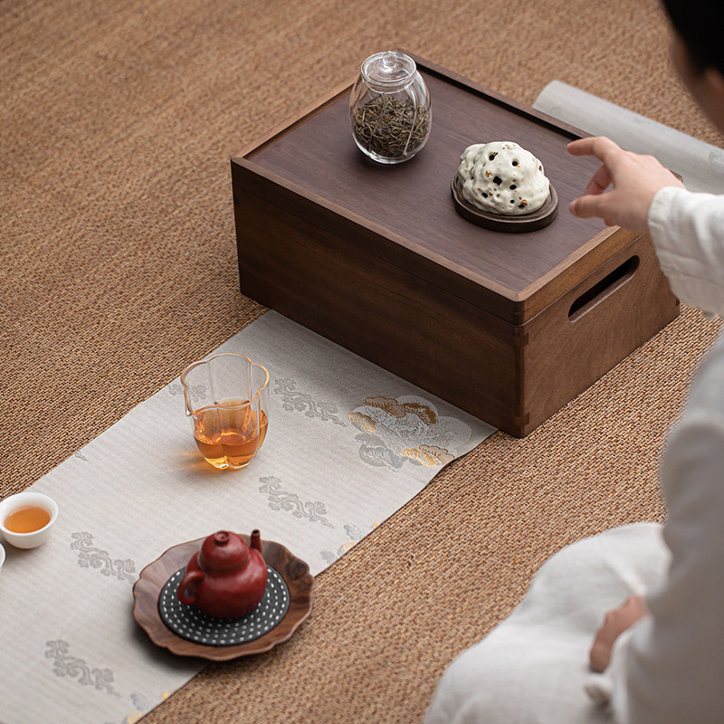 胡桃木雙層收納盒