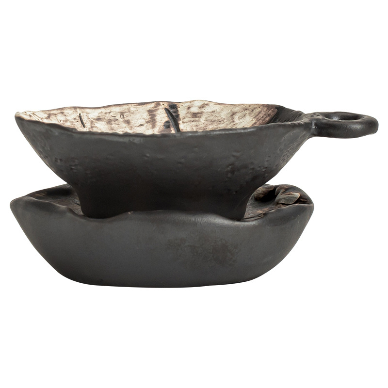 侘寂風陶瓷茶漏茶隔過濾組