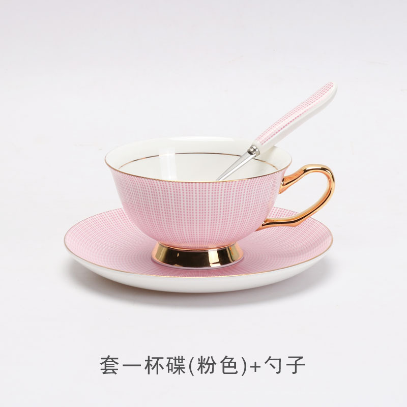 條紋骨瓷咖啡杯碟套裝