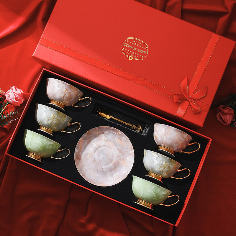 嚴選骨瓷咖啡杯碟設計感禮品套裝