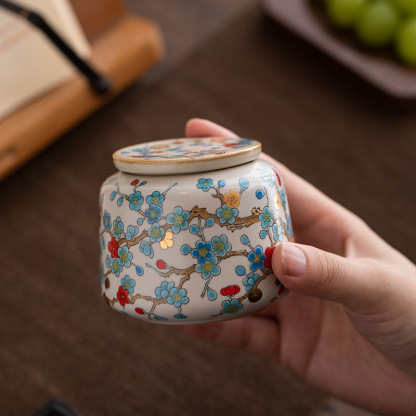 汝窯金梅茶葉罐