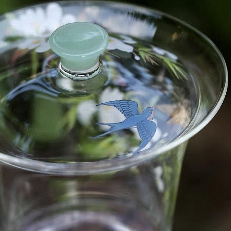 春歸高硼硅透明玻璃蓋碗