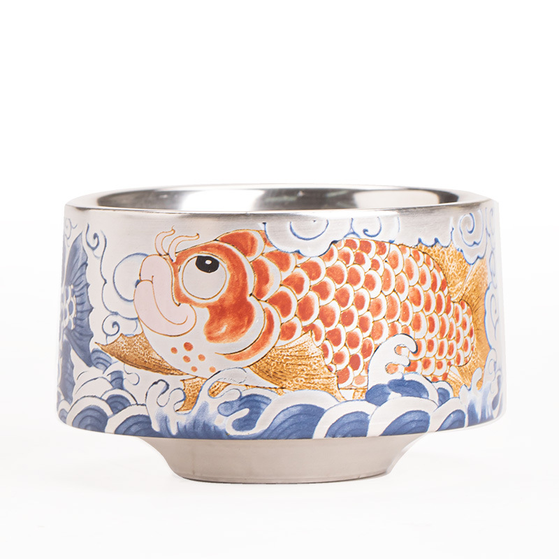 祥龍納福鎏銀品茗杯