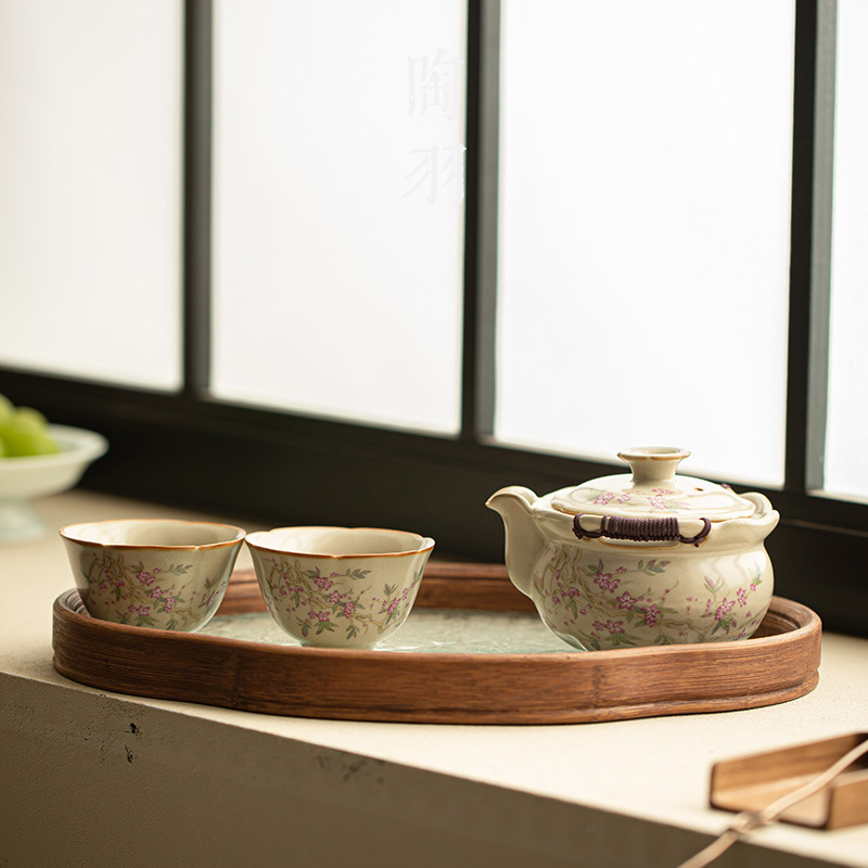 桃枝手抓壺功夫茶具套裝