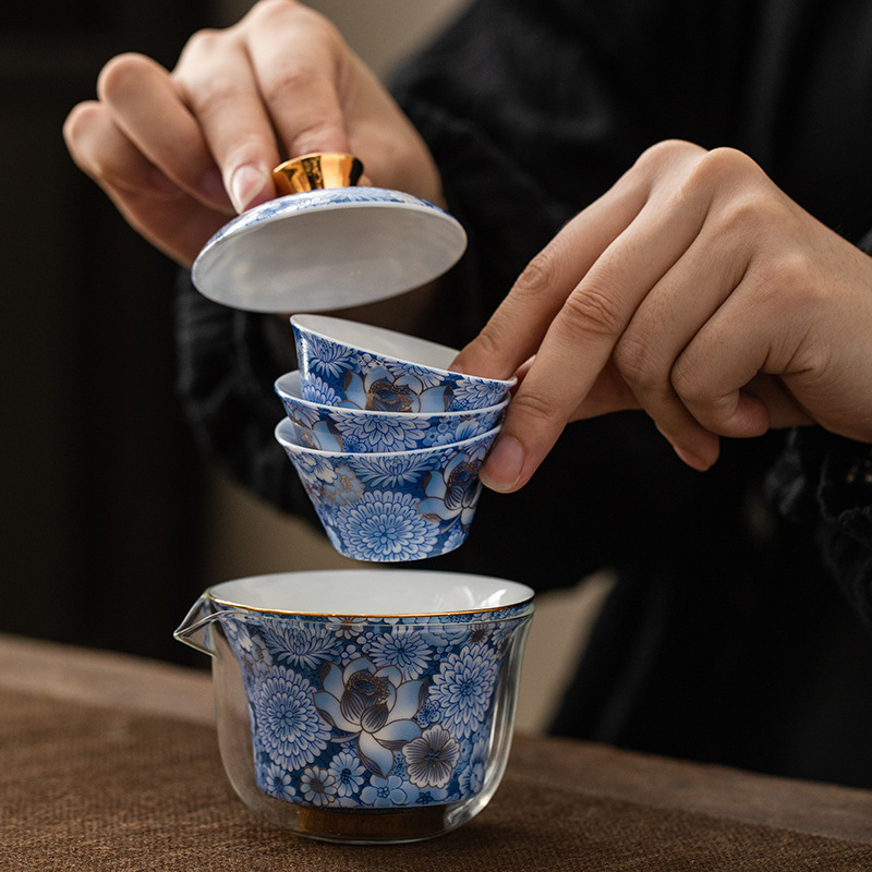 繁花快客杯旅行茶具