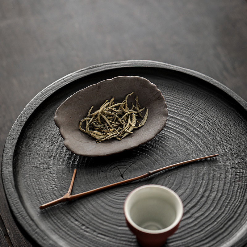 硃砂紅龜甲茶則