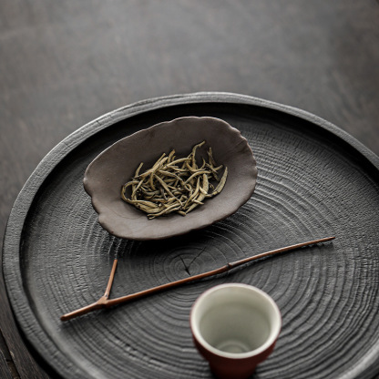 硃砂紅龜甲茶則