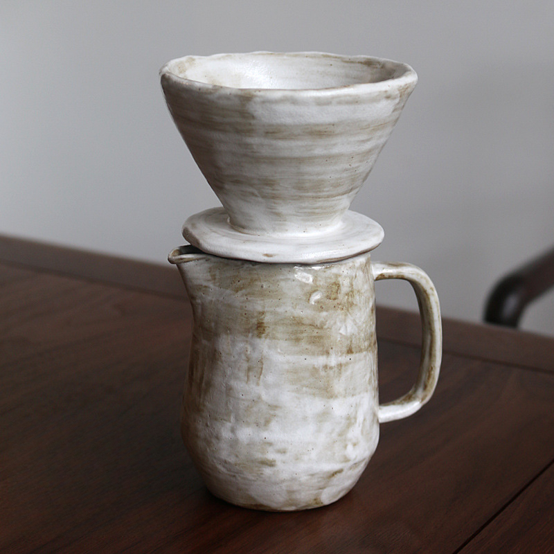 日式岩陶手藝手沖咖啡壺套裝