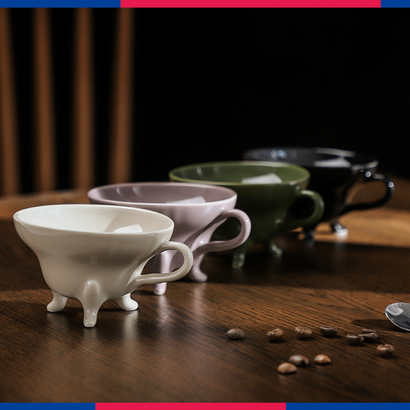 三足陶瓷咖啡杯