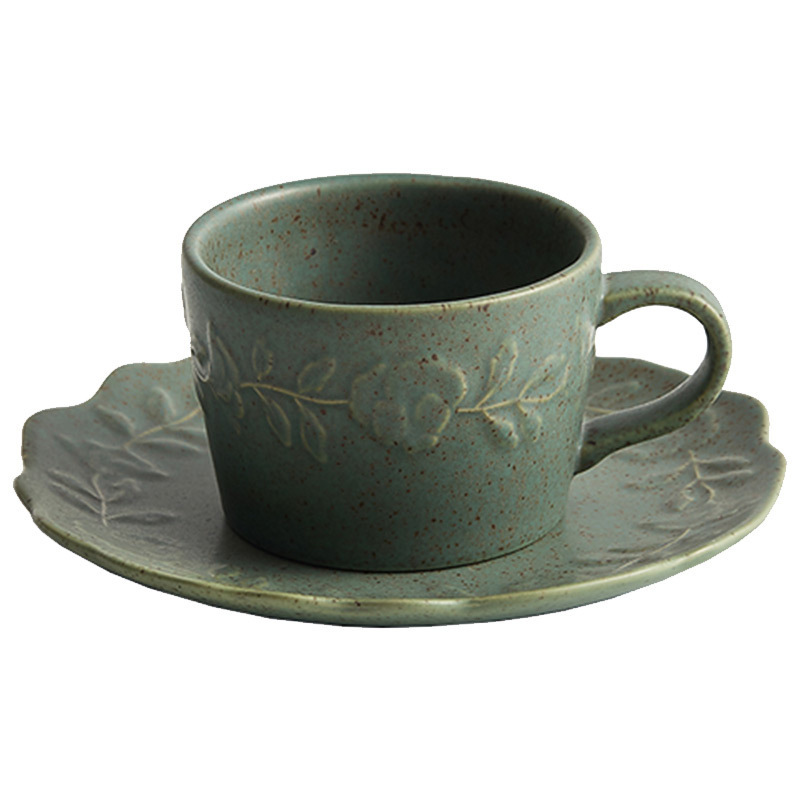 浮雕陶瓷咖啡杯碟