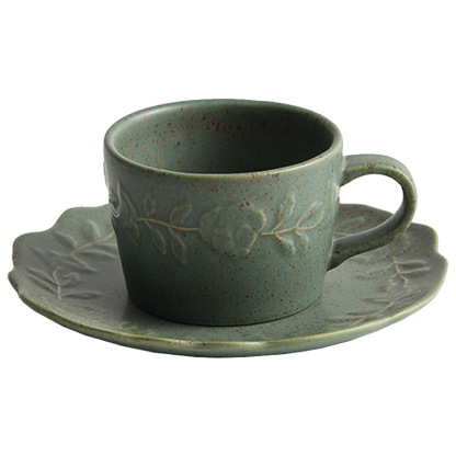 浮雕陶瓷咖啡杯碟