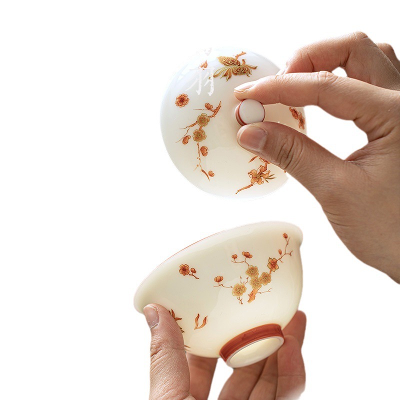 羊脂玉白瓷茶具套裝