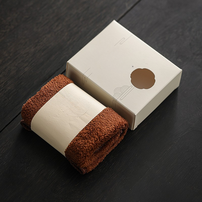 仿鹿皮絨面茶巾簡約印花