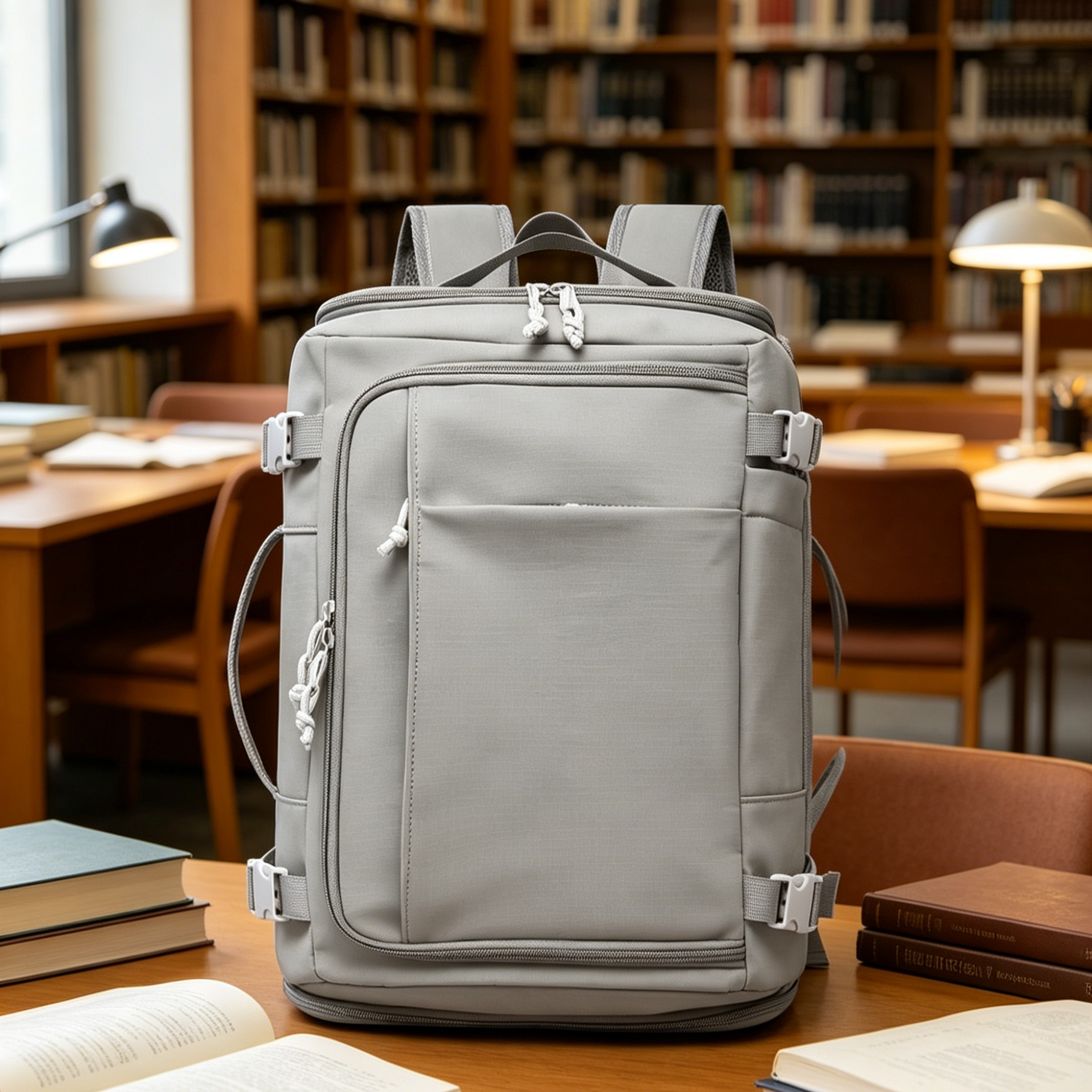 กระเป๋าเป้เดินทางใบใหญ่ 35L กันน้ำ เปิดได้ 180 องศา ใส่โน๊ตบุ๊ค 16 นิ้ว ใส่เสื้อผ้าได้ 7 วัน รุ่น Box-Style