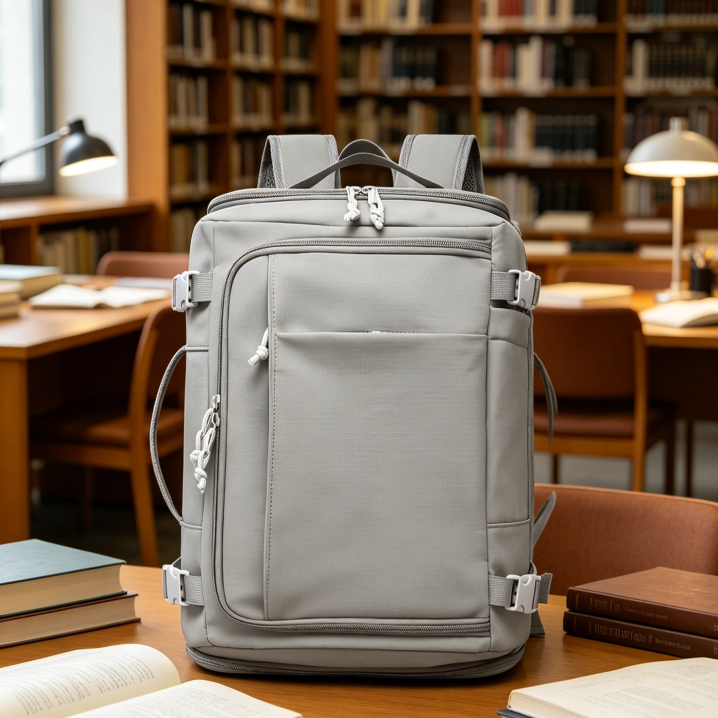 กระเป๋าเป้เดินทางใบใหญ่ 35L กันน้ำ เปิดได้ 180 องศา ใส่โน๊ตบุ๊ค 16 นิ้ว ใส่เสื้อผ้าได้ 7 วัน รุ่น Box-Style