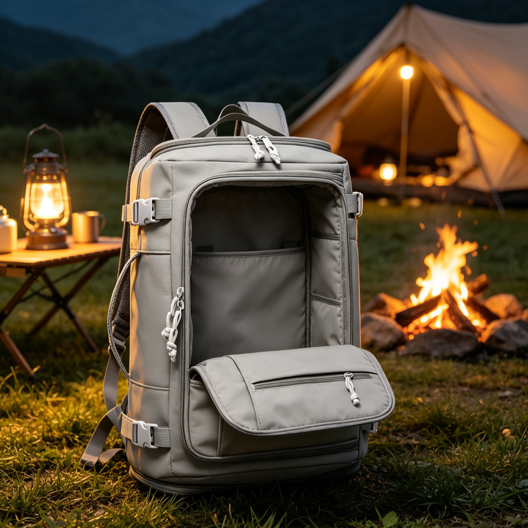 กระเป๋าเป้เดินทางใบใหญ่ 35L กันน้ำ เปิดได้ 180 องศา ใส่โน๊ตบุ๊ค 16 นิ้ว ใส่เสื้อผ้าได้ 7 วัน รุ่น Box-Style