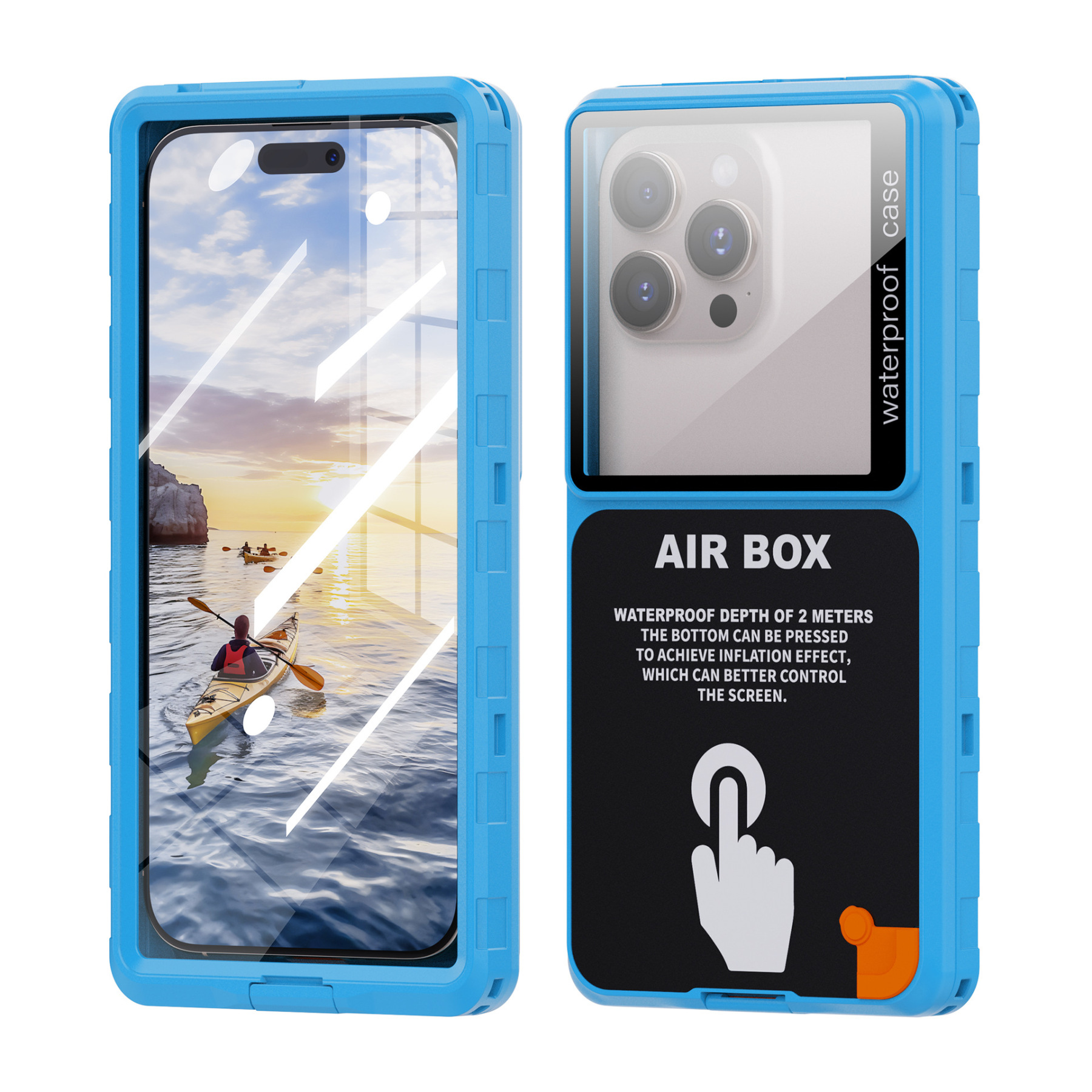 เคสกันน้ำแบบเป่าลม (Universal Floating Waterproof Case) | ทัชสกรีนลื่น ไม่ติดหน้าจอ | สำหรับมือถือทุกรุ่นไม่เกิน 7 นิ้ว | กันน้ำลึก กันกระแทก ลอยน้ำได้จริง