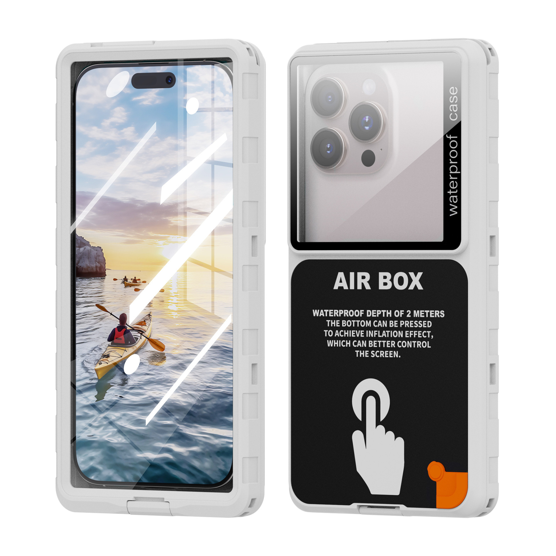 เคสกันน้ำแบบเป่าลม (Universal Floating Waterproof Case) | ทัชสกรีนลื่น ไม่ติดหน้าจอ | สำหรับมือถือทุกรุ่นไม่เกิน 7 นิ้ว | กันน้ำลึก กันกระแทก ลอยน้ำได้จริง