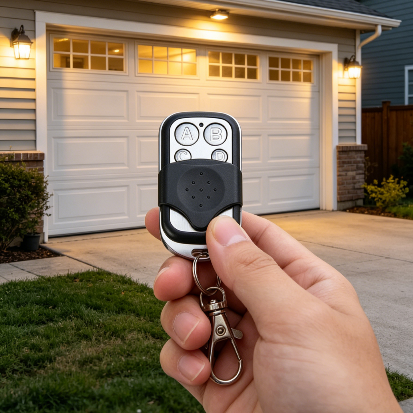 รีโมทคอนโทรลเอนกประสงค์ 4 ปุ่ม | คัดลอกได้ 90% ของตลาด | สำหรับประตูโรงรถ ม่านม้วน และประตูรั้วไฟฟ้า