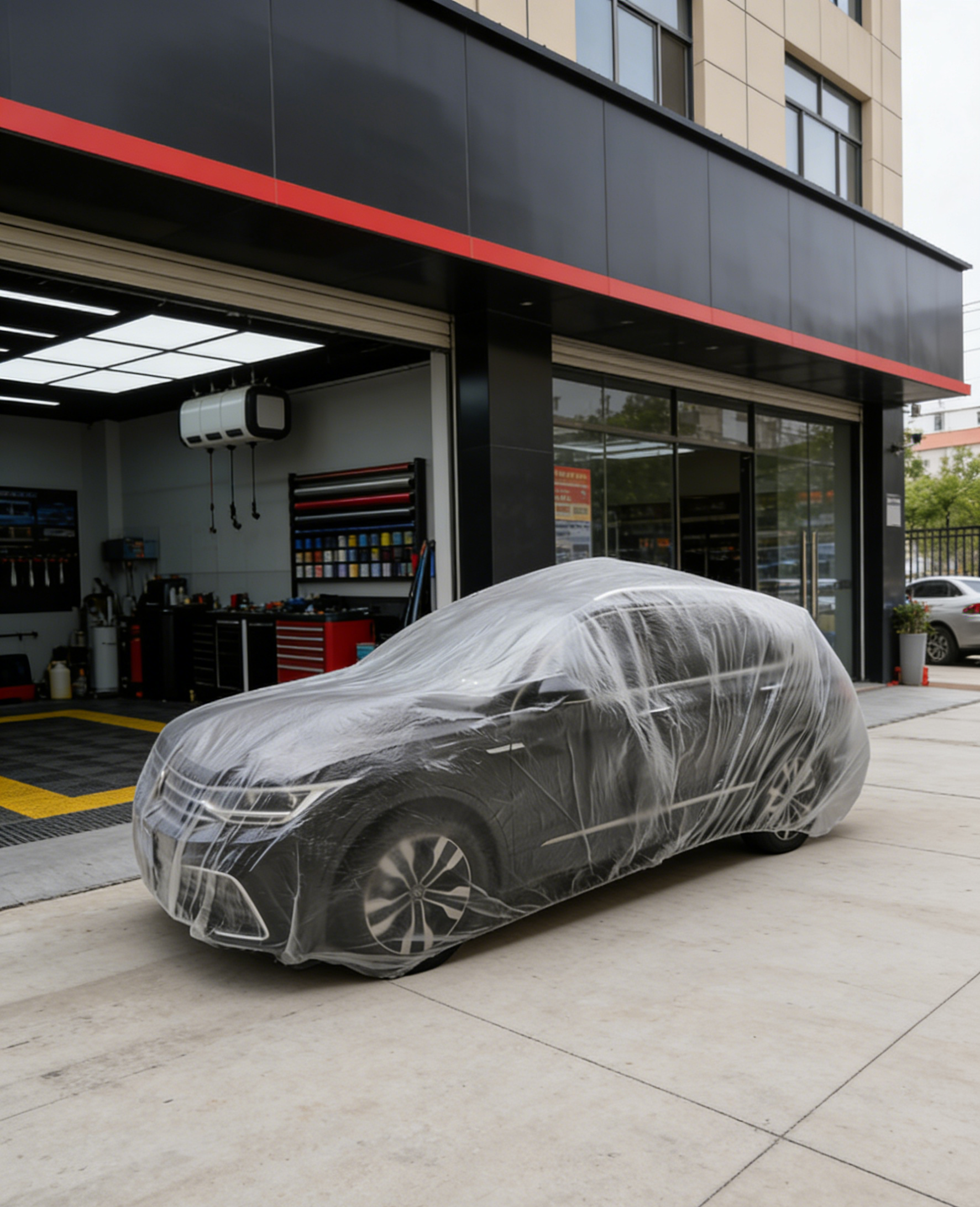 ผ้าคลุมรถพลาสติกใสแบบหนา: กันฝุ่น กันฝน กันมูลนก 100% ใช้งานง่าย น้ำหนักเบา ขนาดฟรีไซส์สำหรับรถทุกรุ่น