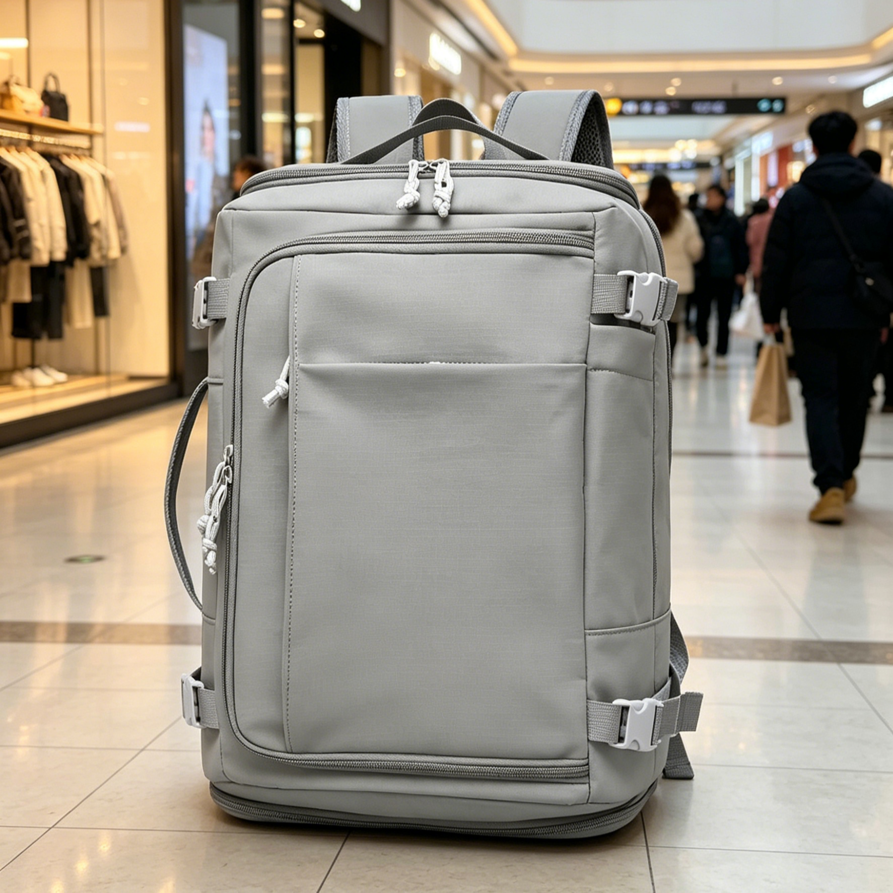 กระเป๋าเป้เดินทางใบใหญ่ 35L กันน้ำ เปิดได้ 180 องศา ใส่โน๊ตบุ๊ค 16 นิ้ว ใส่เสื้อผ้าได้ 7 วัน รุ่น Box-Style