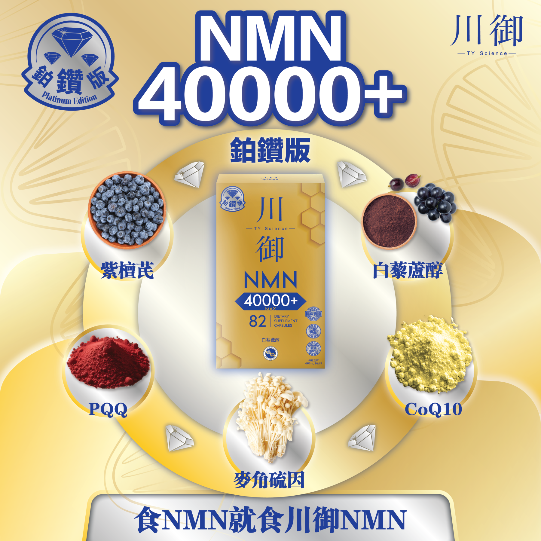 TY Science 川御 NMN40000+ 鉑鑽版