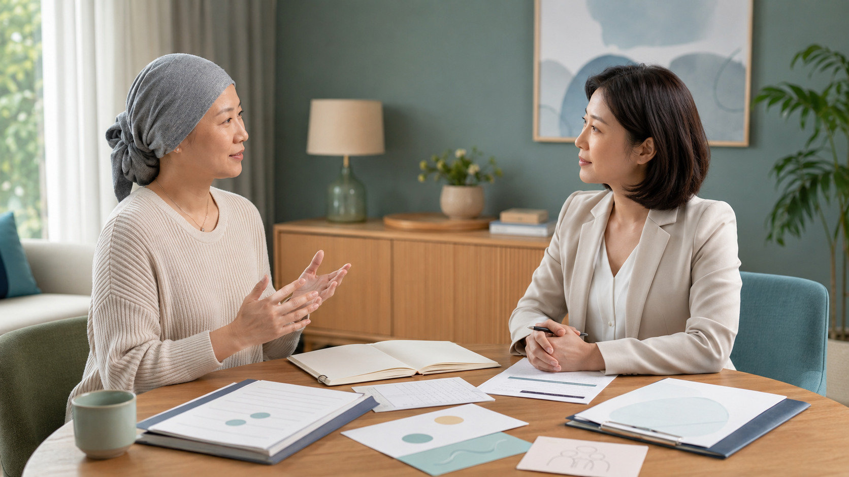 癌症康復者與臨床心理學家利用情緒紀錄覆診日曆睡眠活動筆記支援聯絡及轉介處理復發焦慮