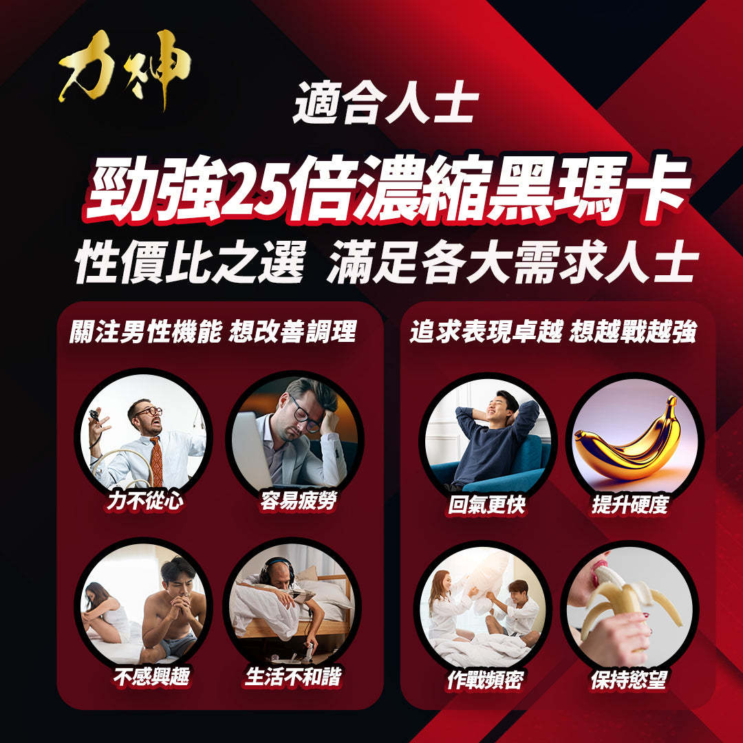 力神勁強秘魯黑瑪卡25:1 濃縮｜香港黑瑪卡推薦新手溫和入門提升精力