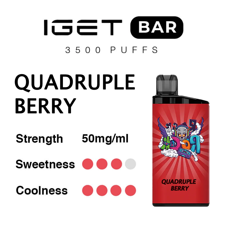 Quadruple Berry -- IGET BAR - 3500Puffs-CHATVAPER
