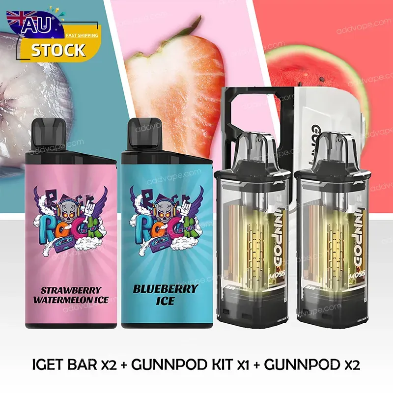  IGET BAR x 2pcs+GUNNPOD 1Kit+2pods -CHATVAPER