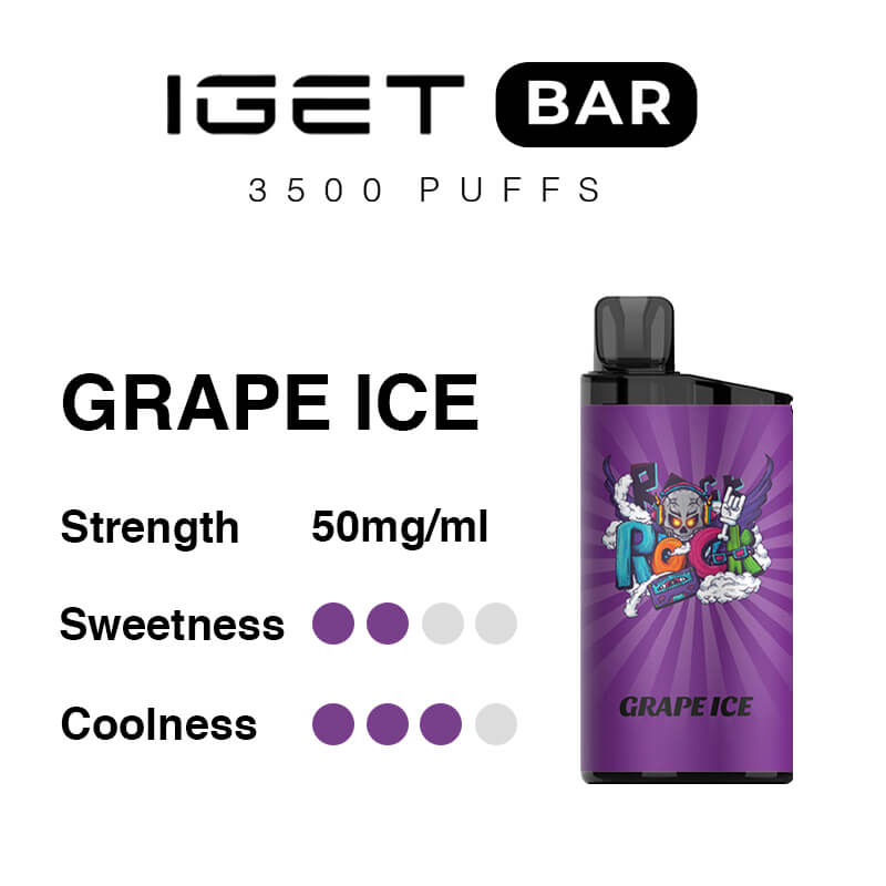 Grape Ice -- IGET BAR - 3500Puffs-CHATVAPER