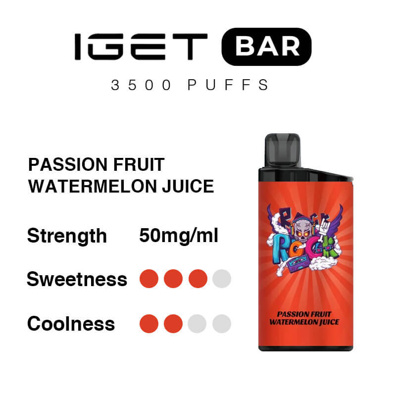 Passion fruit Watermelon Juice -- IGET BAR - 3500Puffs-CHATVAPER