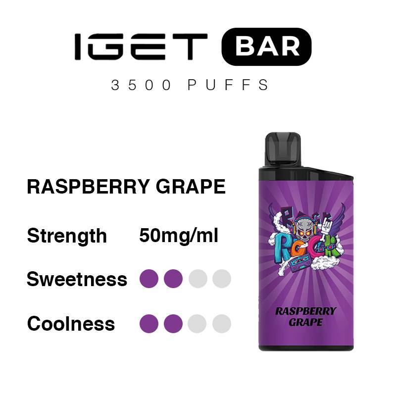 Raspberry Grape -- IGET BAR - 3500Puffs-CHATVAPER