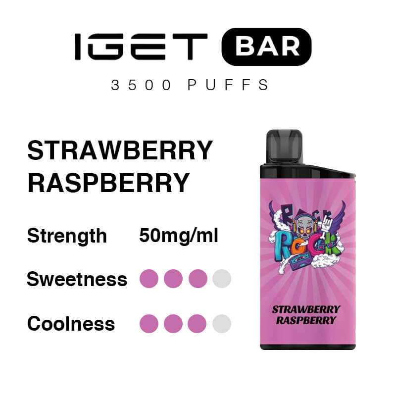 Strawberry Raspberry -- IGET BAR - 3500Puffs-CHATVAPER