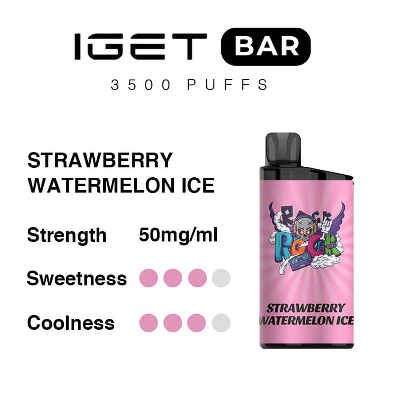 Strawberry Watermelon Ice -- IGET BAR - 3500Puffs-CHATVAPER