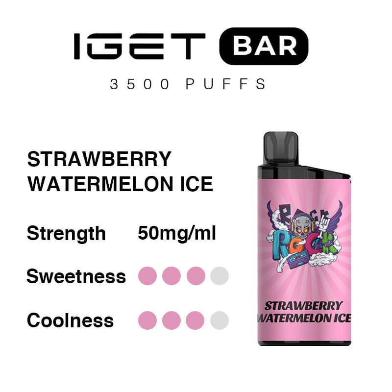 Strawberry Watermelon Ice -- IGET BAR - 3500Puffs-CHATVAPER