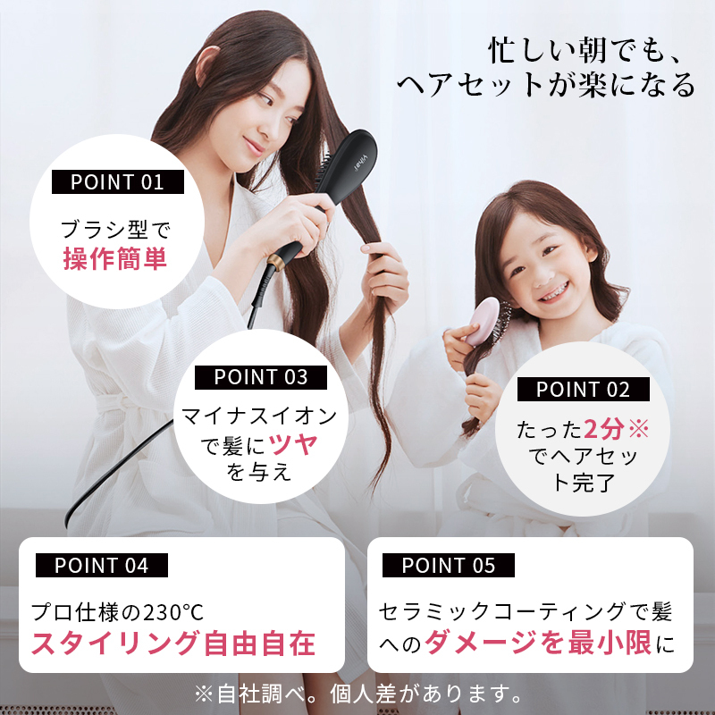 D010ヘアアイロン ブラシ