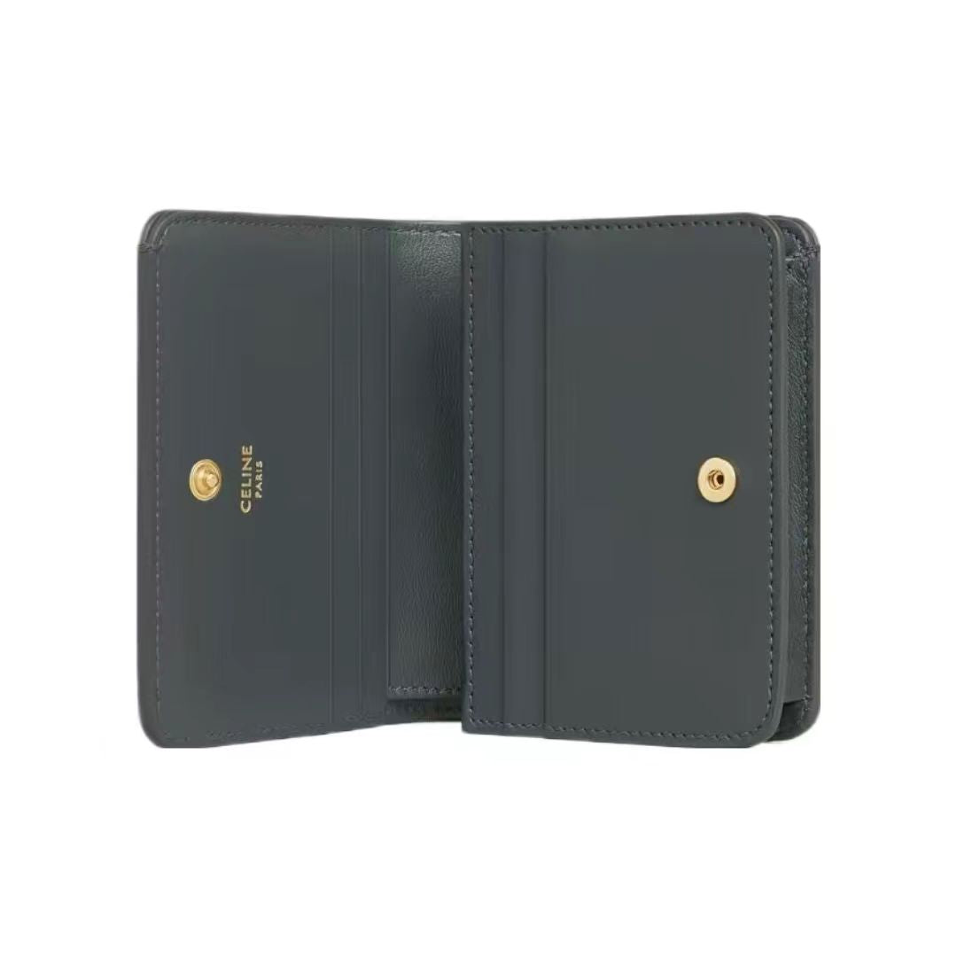 コンパクトウォレット トリオンフ / シャイニーカーフスキン すみはいいろ