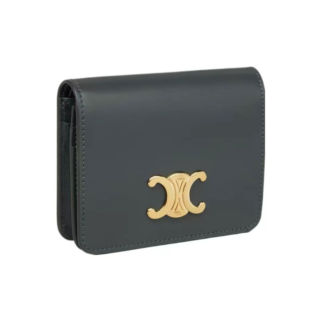 コンパクトウォレット トリオンフ / シャイニーカーフスキン すみはいいろ