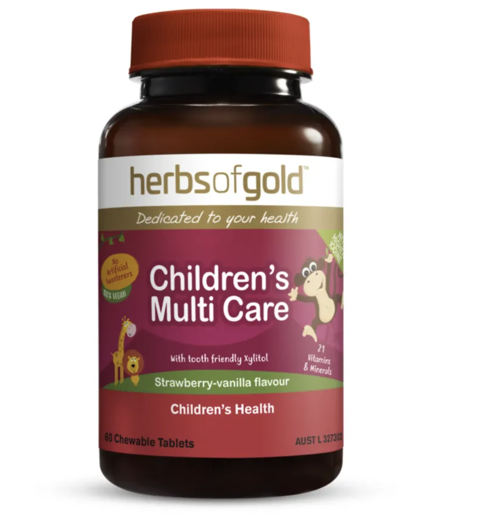 Herbs Of Gold-兒童綜合維他命咀嚼片Childrens Multi Care 60Caps