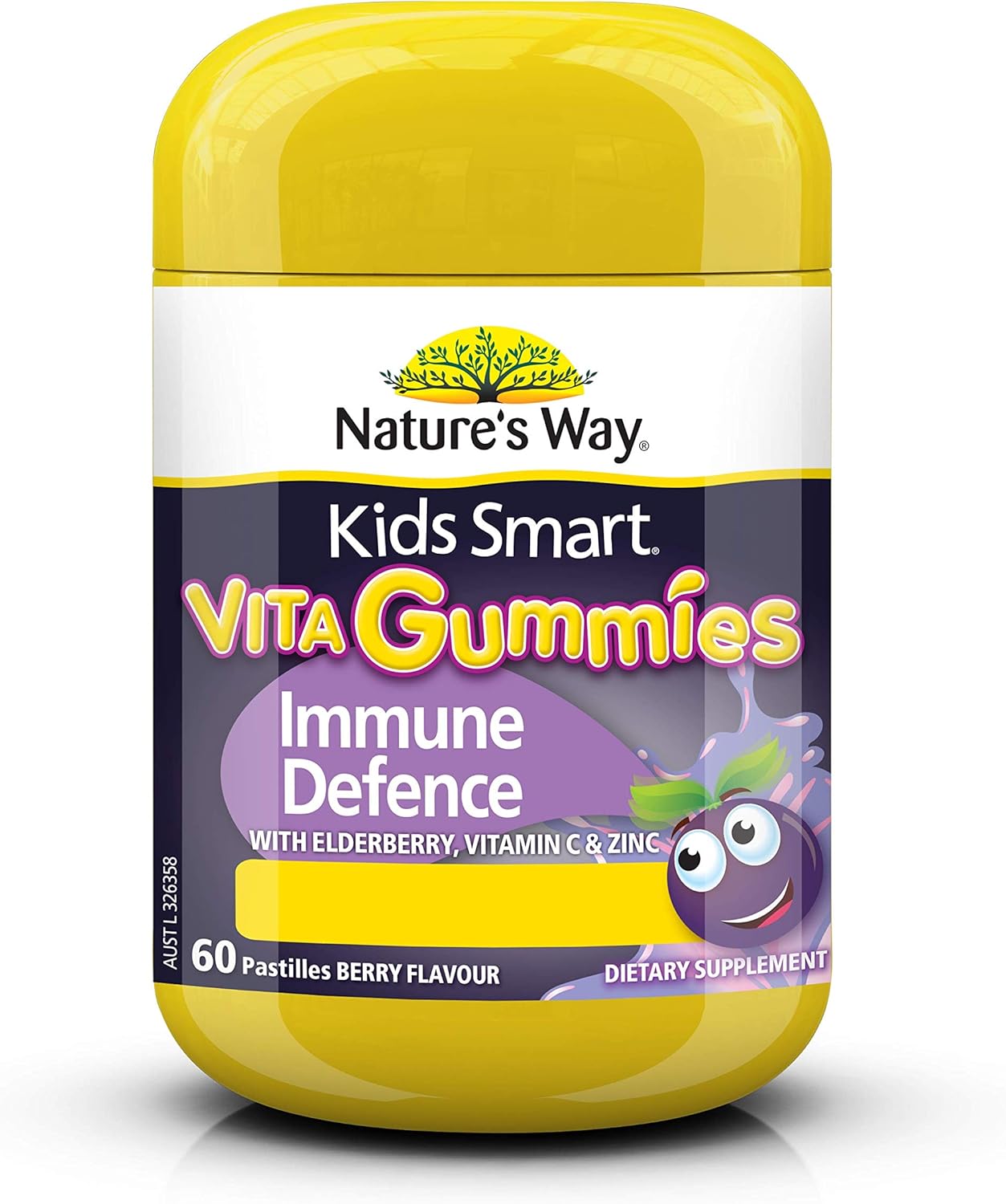 Natures Way-兒童增強免疫力 黑接骨木+維他命軟糖 Vita Gummies Immune Defence 60 Pastilles