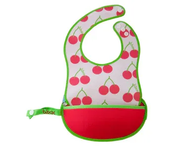 B.box-旅行圍兜袋 Travel Bib + Silicone Spoon - Cherry Delight
