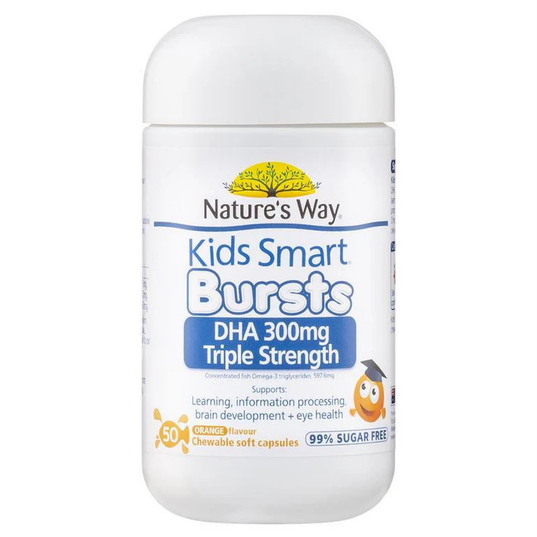 Natures Way-兒童三倍DHA軟膠囊 Kids Smart Bursts DHA 300mg Triple Strength 50 Capsules For Children