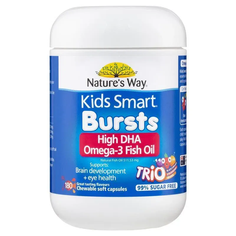 Natures Way-兒童 DHA Omega-3 魚油三重奏 Kids Smart Omega-3 Fish Oil High DHA Trio - 180 Capsules