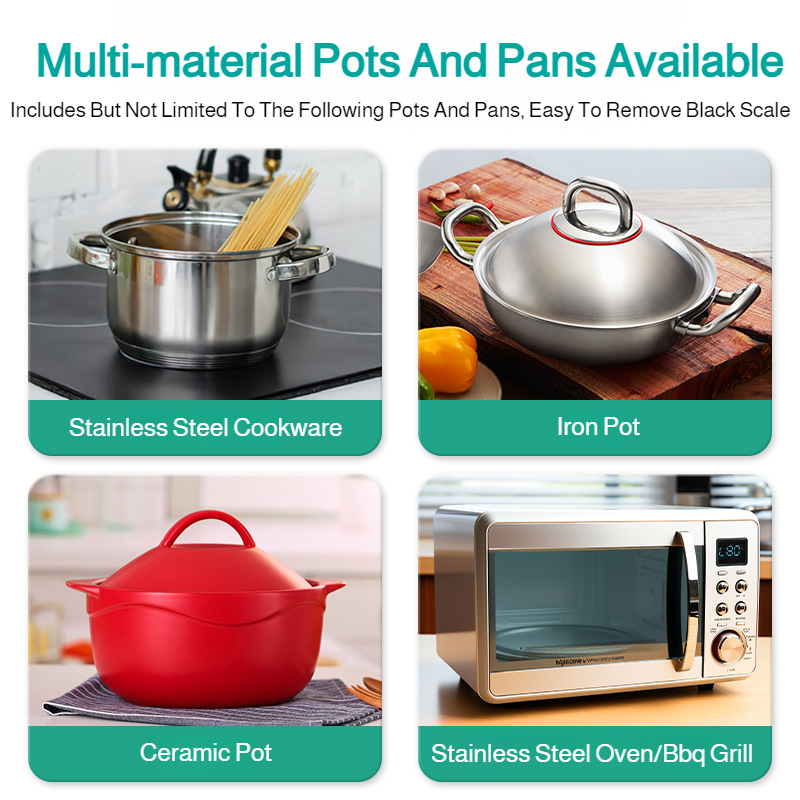 multifunction Pot bottom cleaner stain remover Deep Cleaning Removes Black Scale Without Hurting Kit