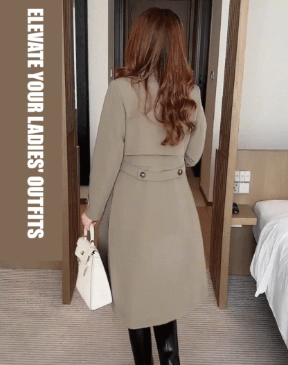 Mid-length fleece trench coat